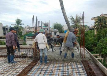Kinh nghiệm đổ bê tông mái nhà công trình nhà ở dân dụng