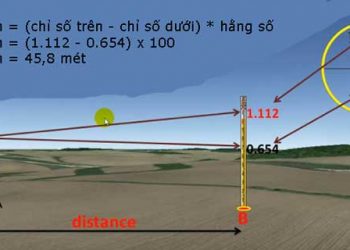 Làm thế nào để tìm khoảng cách bằng máy thủy bình