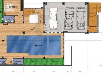 Phương án mặt bằng thiết kế nội thất biệt thự 16x21m