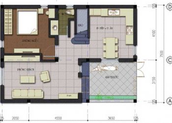 Thiết kế nhà 2 tầng 1 tum trên đất 7x10m