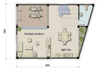 Thiết kế xây nhà 60m2 trên đất hình thang