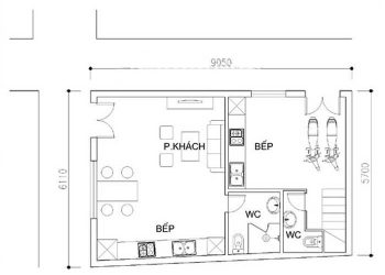 Tư vấn thiết kế nhà hai mặt ngõ hợp phong thủy dt 54m2