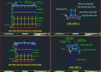 Hình ảnh bản vẽ thiết kế biện pháp thi công dầm sàn cho một công trình