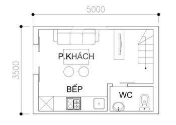 Tư vấn thiết kế nhà nhỏ thoáng đãng dt 17m2