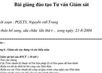 Bài giảng đào tạo tư vấn giám sát