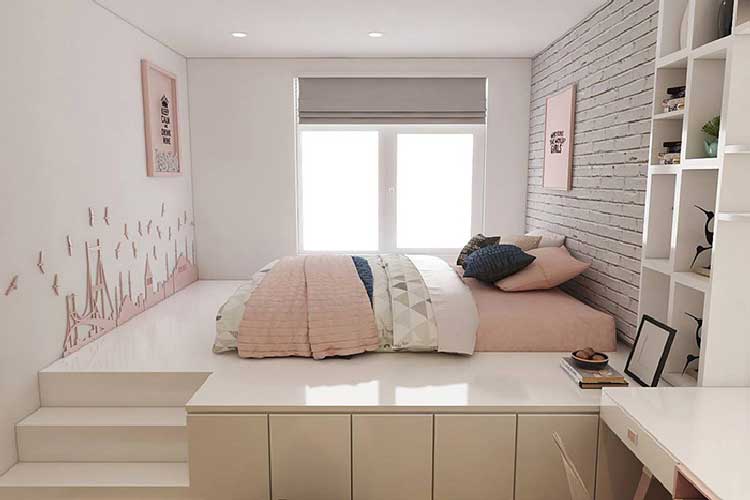 Phòng ngủ nhỏ nên sử dụng các tông màu tươi sáng