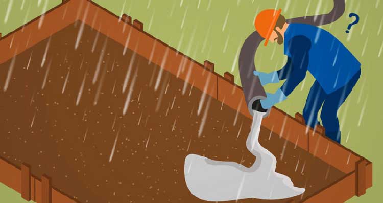 Đổ bê tông gặp trời mưa xử lý thế nào